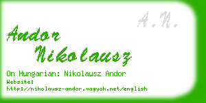 andor nikolausz business card